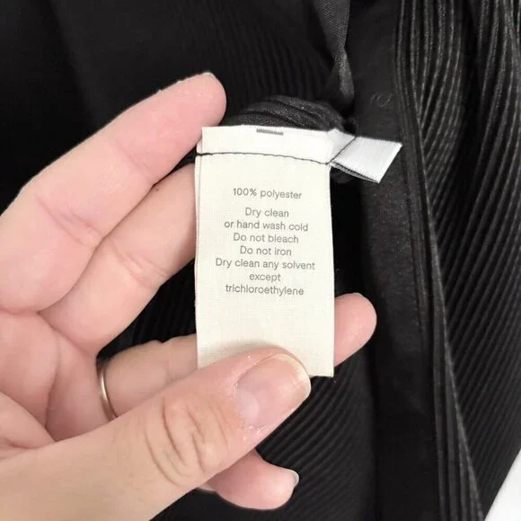 NEW Sleeper Black Origami Ribbed Long Sleeve Button Top Size Large Pajama Shirt - Picture 10 of 13